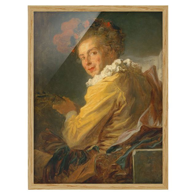 Tableau portrait Jean Honoré Fragonard - Homme jouant d'un instrument