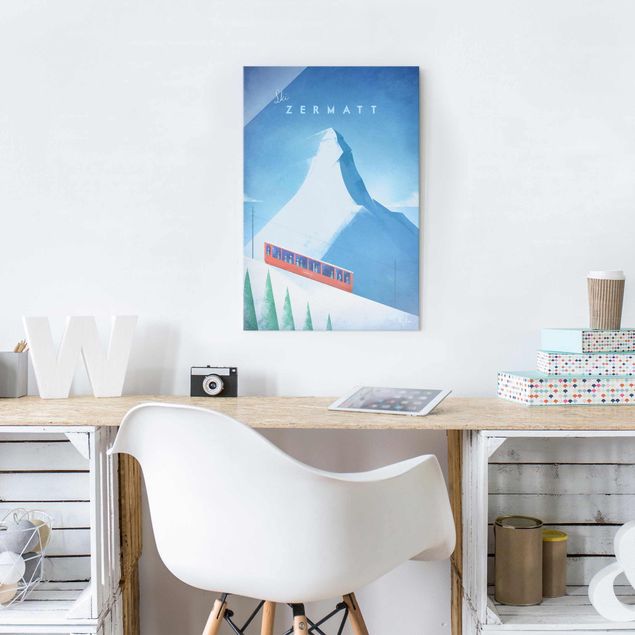 Tableau montagnes Poster de voyage - Zermatt