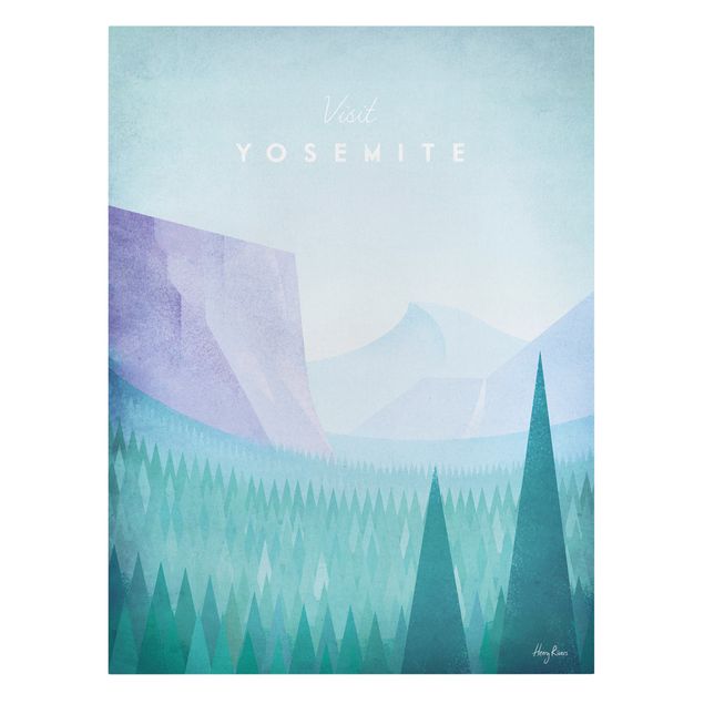 Toile paysage montagne Poster de voyage - Yosemite Park