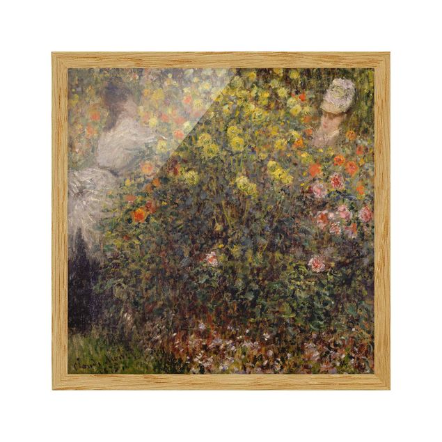 Affiches encadrées fleurs Claude Monet - Deux dames dans un jardin fleuri