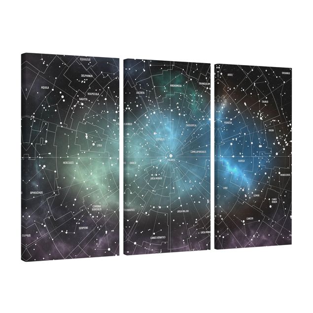 Tableau ville Carte des Constellations Stellaires Nébuleuse Galactique
