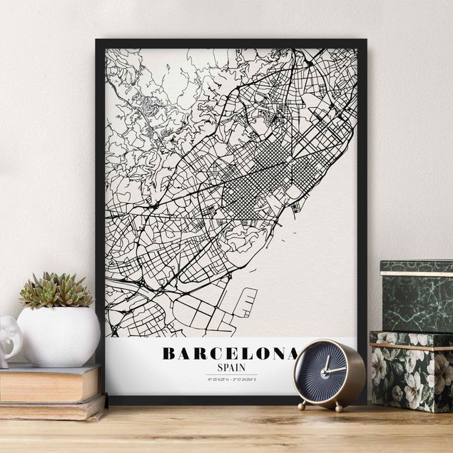Poster encadré - Barcelona City Map - Classic