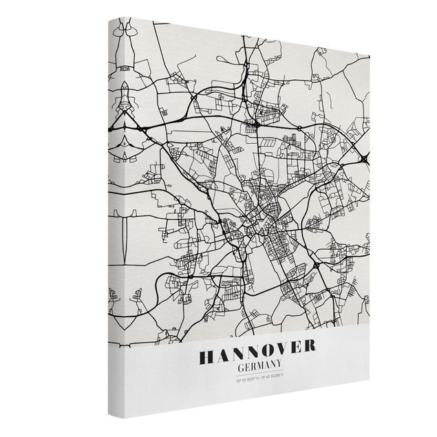 Tableaux carte du monde Plan de ville de Hanovre - Classique