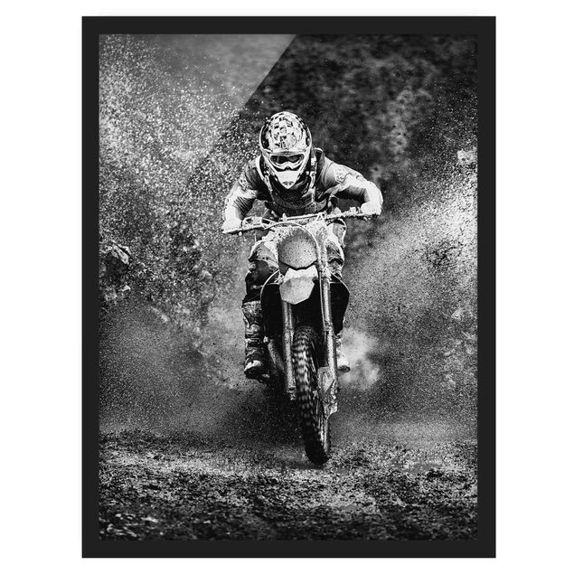 Tableaux portraits Motocross dans la boue