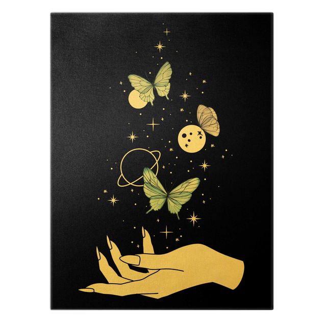 Tableaux toile Main magique - Papillons et planètes