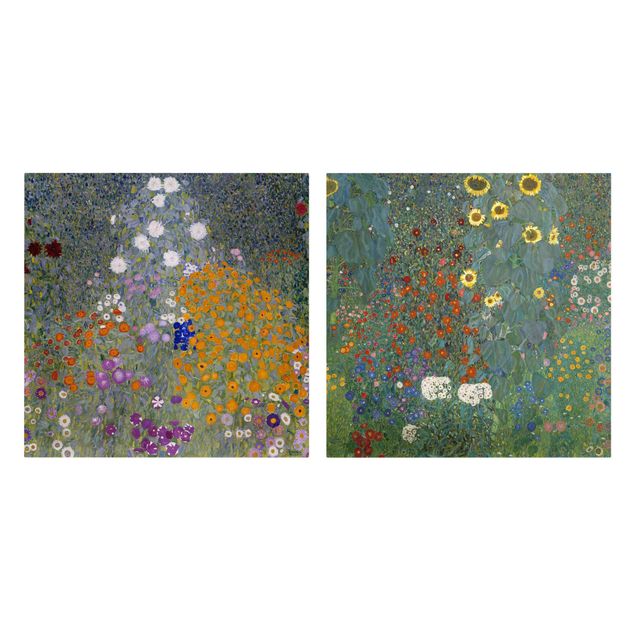 Tableau fleurs Gustav Klimt - Le jardin vert