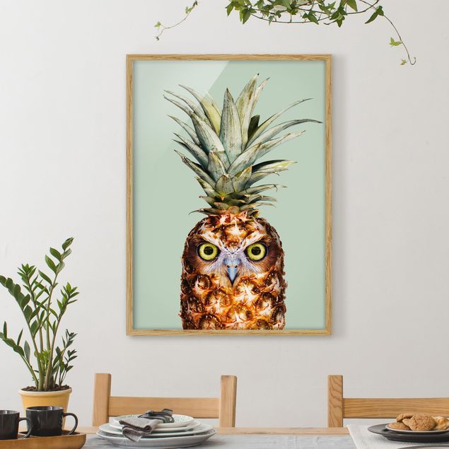 Déco murale cuisine Ananas avec hibou