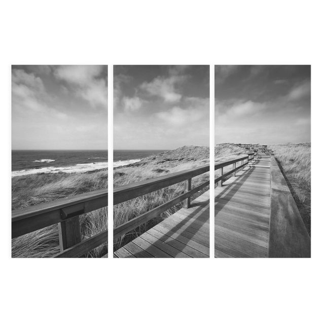 Tableaux sur toile en noir et blanc Balade au bord de la mer du Nord ll