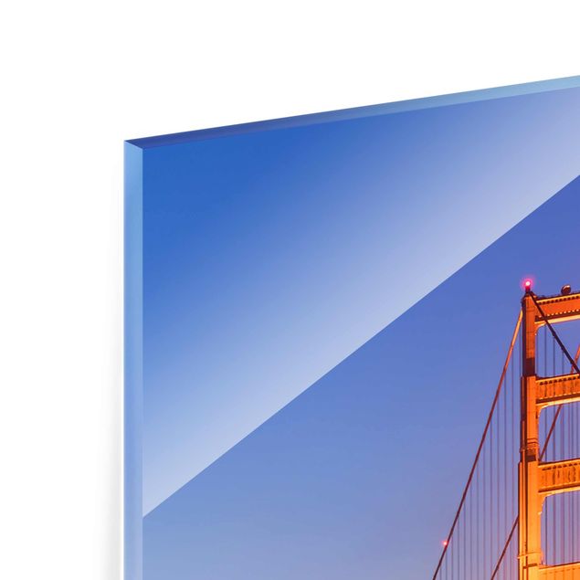 Tableaux en verre magnétique Pont du Golden Gate au crépuscule