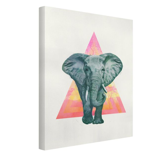 Toile elephant Illustration Elephant Front Triangle Painting