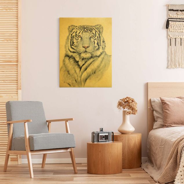 Tableau toile animaux Portrait Tigre Blanc II