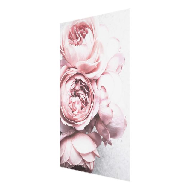 tableaux floraux Fleurs de Pivoine Rose Clair Pastel Shabby