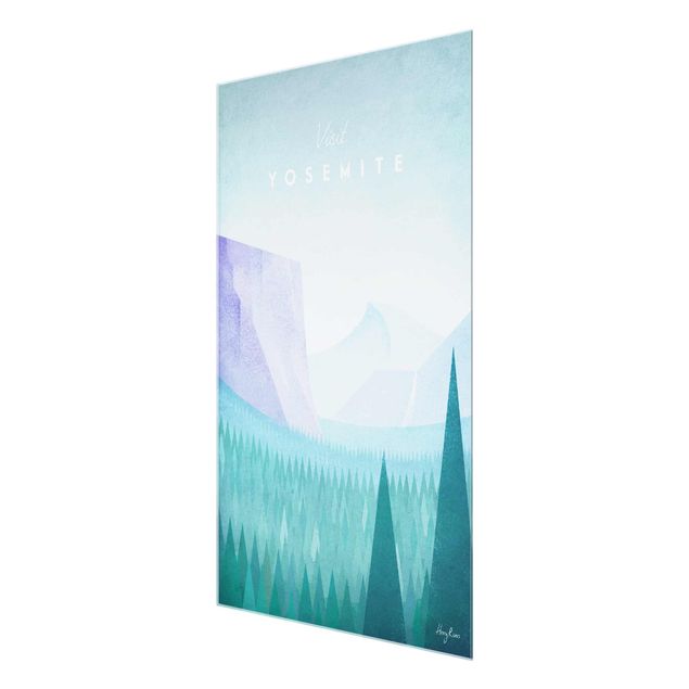 Tableaux en verre architecture & skyline Poster de voyage - Yosemite Park