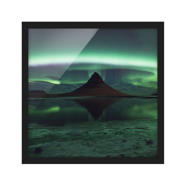 Tableaux encadrés paysage Aurores boréales en Islande