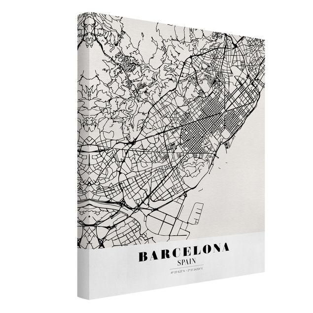Tableaux mappemonde Plan de ville de Barcelone - Classique