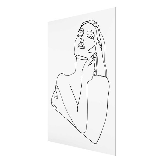 Tableaux portraits Line Art Femme Torse Noir Et Blanc