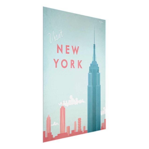 Tableaux en verre architecture & skyline Poster de voyage - New York