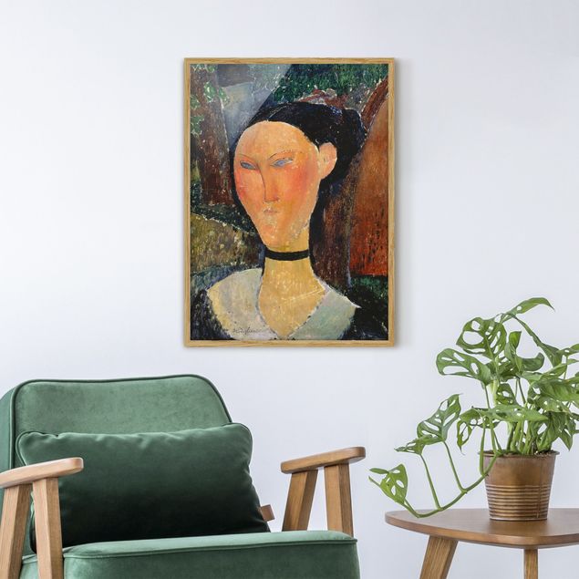 Tableaux Artistiques Amedeo Modigliani - Femme avec un tour de cou en velours