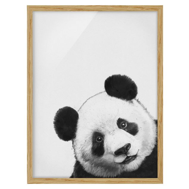 Tableaux encadrés noir et blanc Illustration Panda Dessin Noir Et Blanc