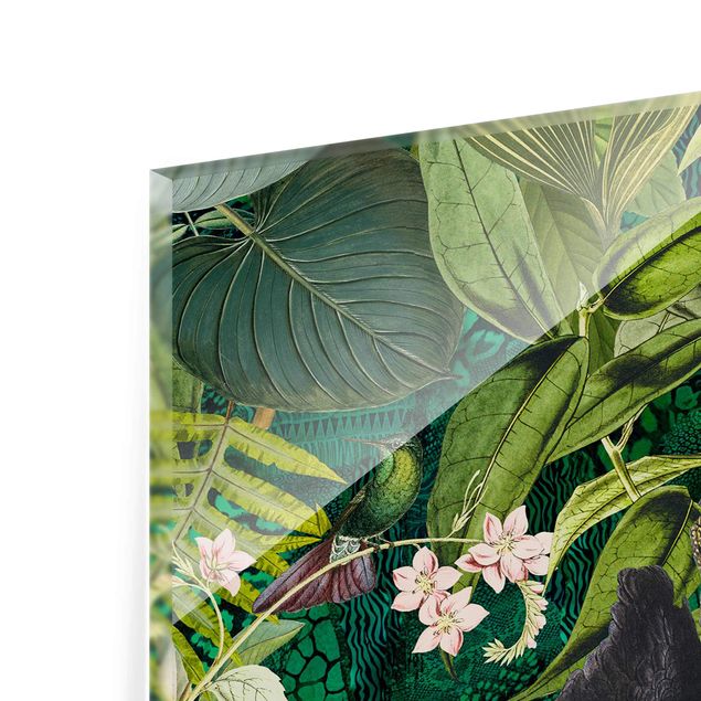 Tableaux de Andrea Haase Collage coloré - Cacatoès dans la jungle
