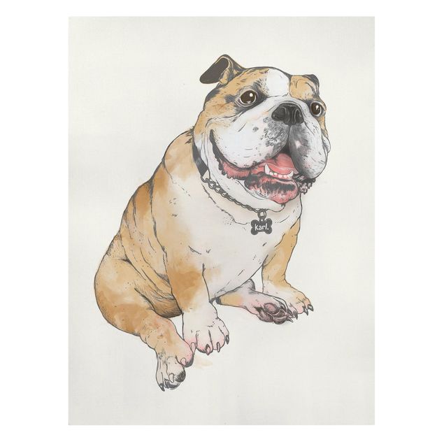 Tableaux moderne Illustration Chien Bulldog Peinture