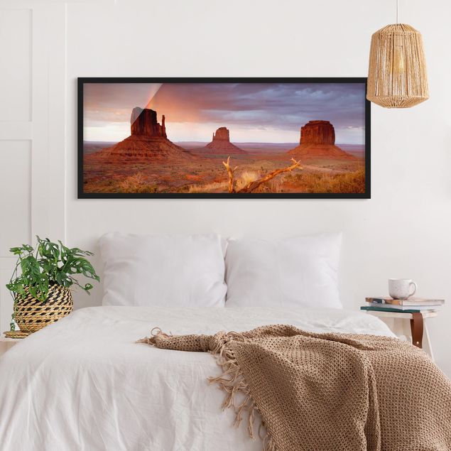 Tableau montagne Monument Valley au coucher du soleil