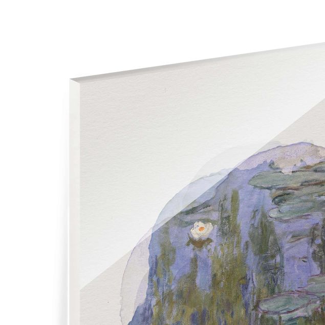 Tableaux en verre fleurs Aquarelles - Claude Monet - Nénuphars (Nympheas)