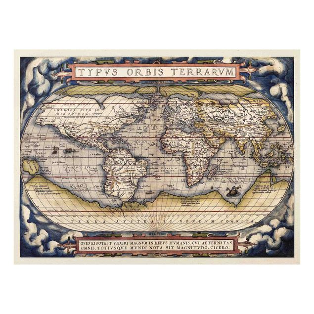 Tableaux muraux Carte historique du monde Typus Orbis Terrarum