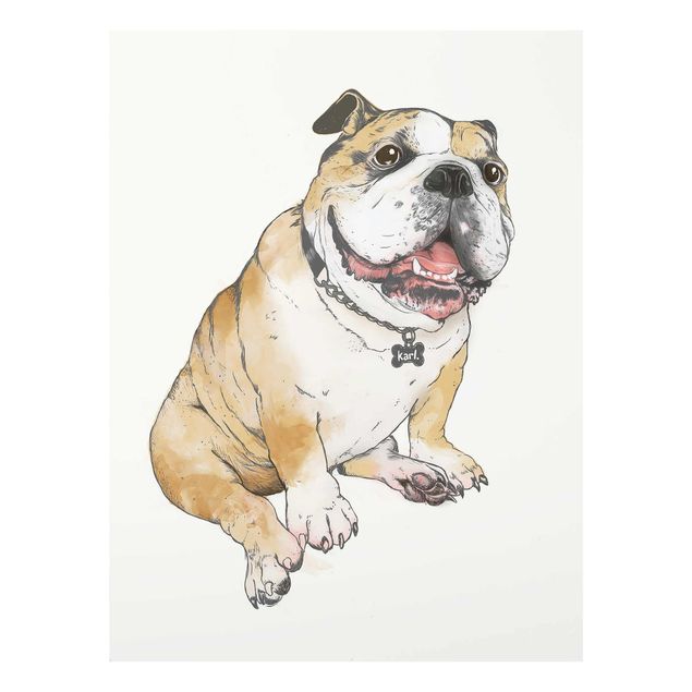 Cadre animaux Illustration Chien Bulldog Peinture