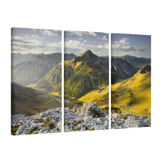 Toiles montagne Montagnes et vallée des Alpes Lechtal au Tyrol
