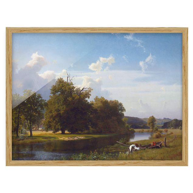Tableau artistique Albert Bierstadt - Paysage de rivière, Westphalie