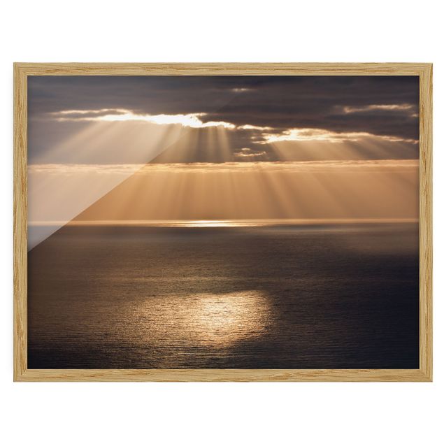 Tableau bord de mer Rayons de soleil sur l'océan