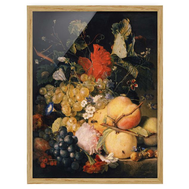 Tableau nature morte Jan van Huysum - Fruits, fleurs et insectes