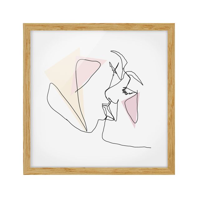 Tableau romantique amour Illustration de visages de baisers