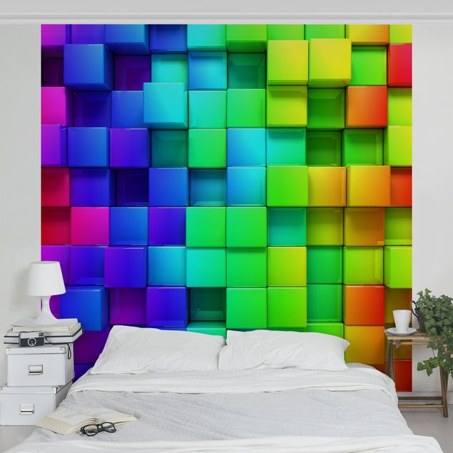 Tapisserie moderne Cubes 3D