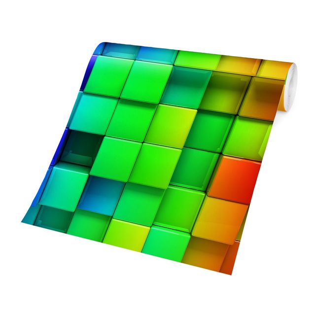 Tapisserie motif Cubes 3D