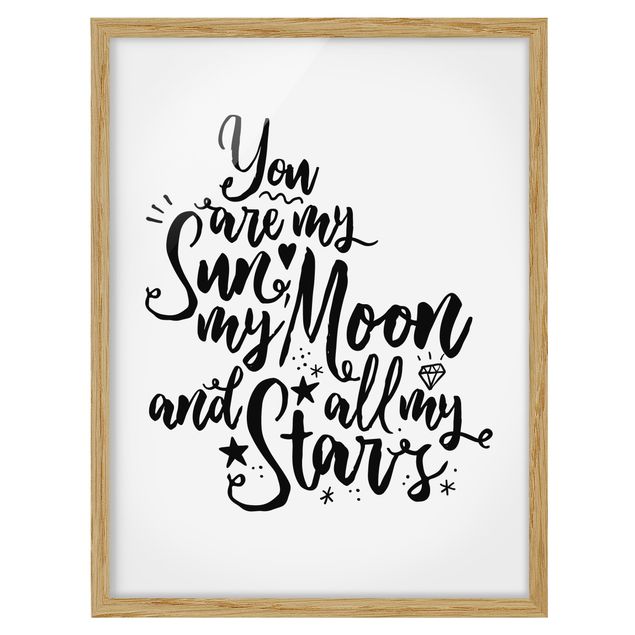 Tableaux amour Tu es mon soleil, ma lune et toutes mes étoiles