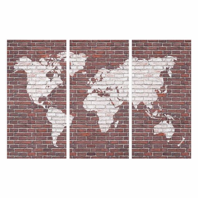 Tableaux mappemonde Brick World Map