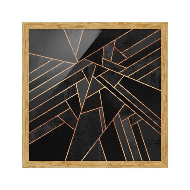 Tableaux dessins Triangles Noirs Or