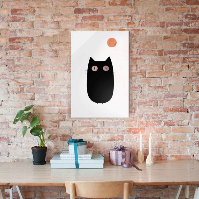Tableau chats Illustration d'un chat noir