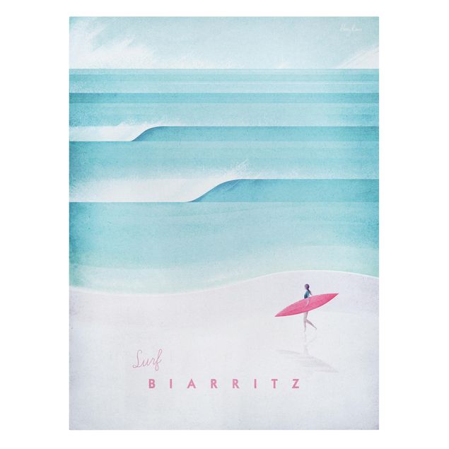Toile mer Poster de voyage - Biarritz