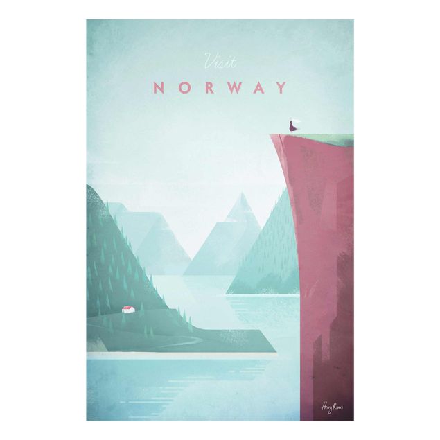 Tableaux en verre architecture & skyline Poster de voyage - Norvège