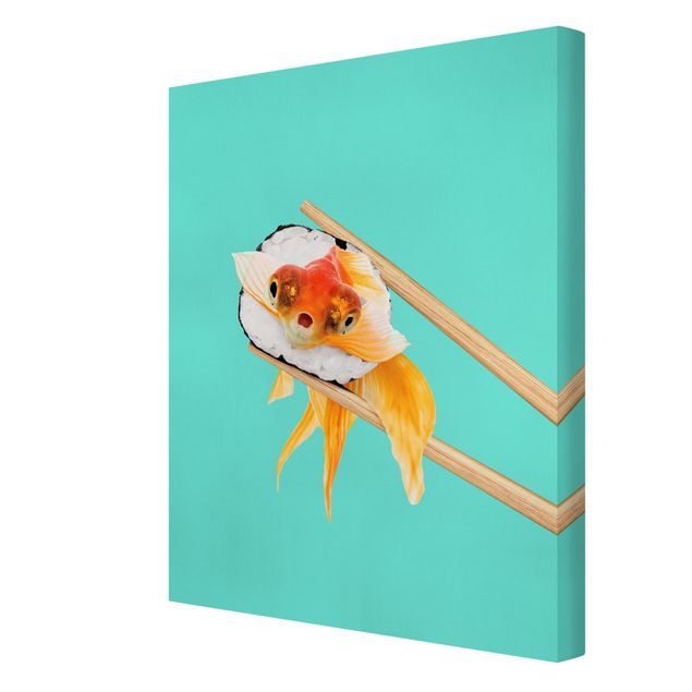 Tableaux reproduction Sushi avec poisson rouge