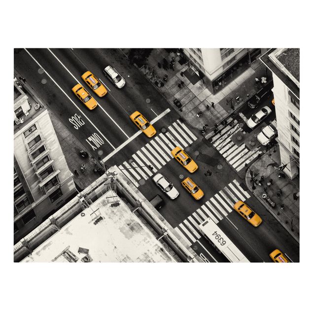 Tableaux sur toile en noir et blanc Taxis de la ville de New York