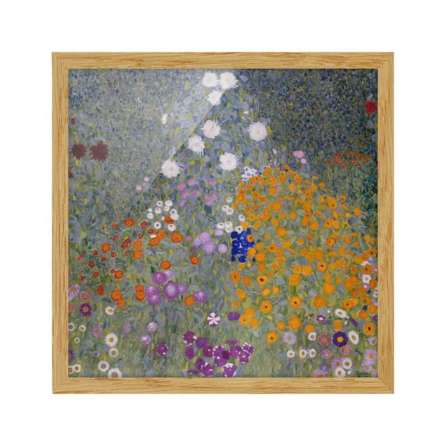Tableaux encadrés fleurs Gustav Klimt - Jardin de cottage