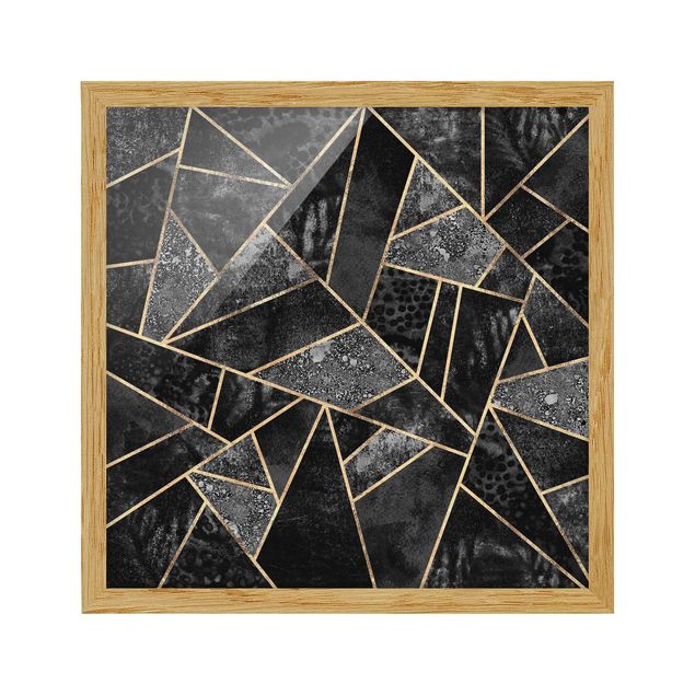 Tableaux dessins Triangles gris dorés