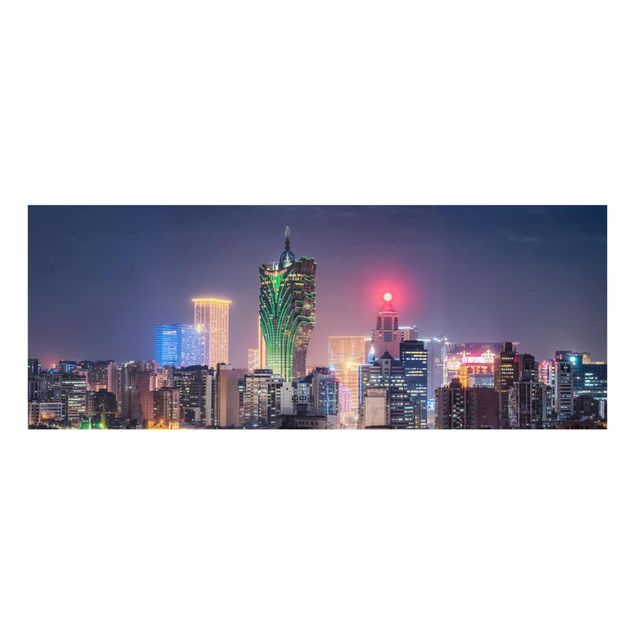 Tableau ville du monde Nuit illuminée à Macao