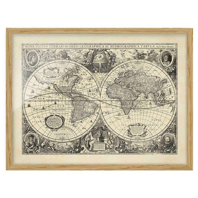 Tableaux carte du monde Illustration antique d'une carte du monde vintage
