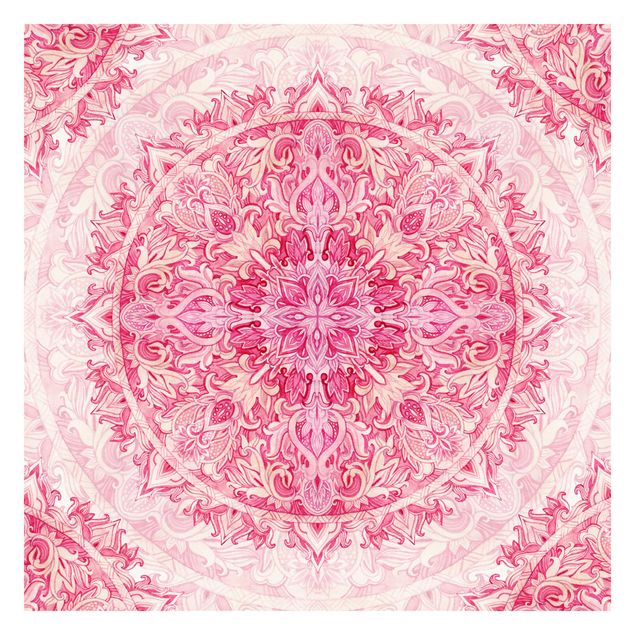 Papier peint - Mandala Watercolour Ornament Pattern Pink