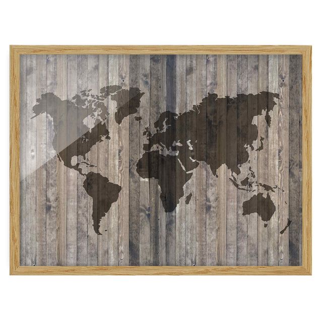 Tableaux mappemonde Carte du monde en bois